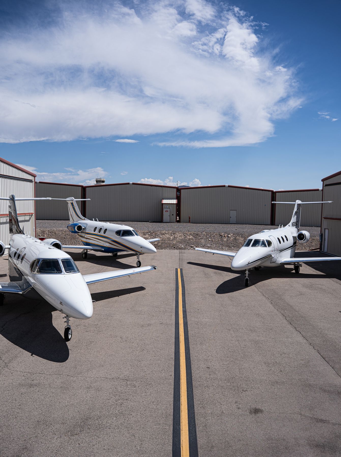 Three planes staged on the ramp