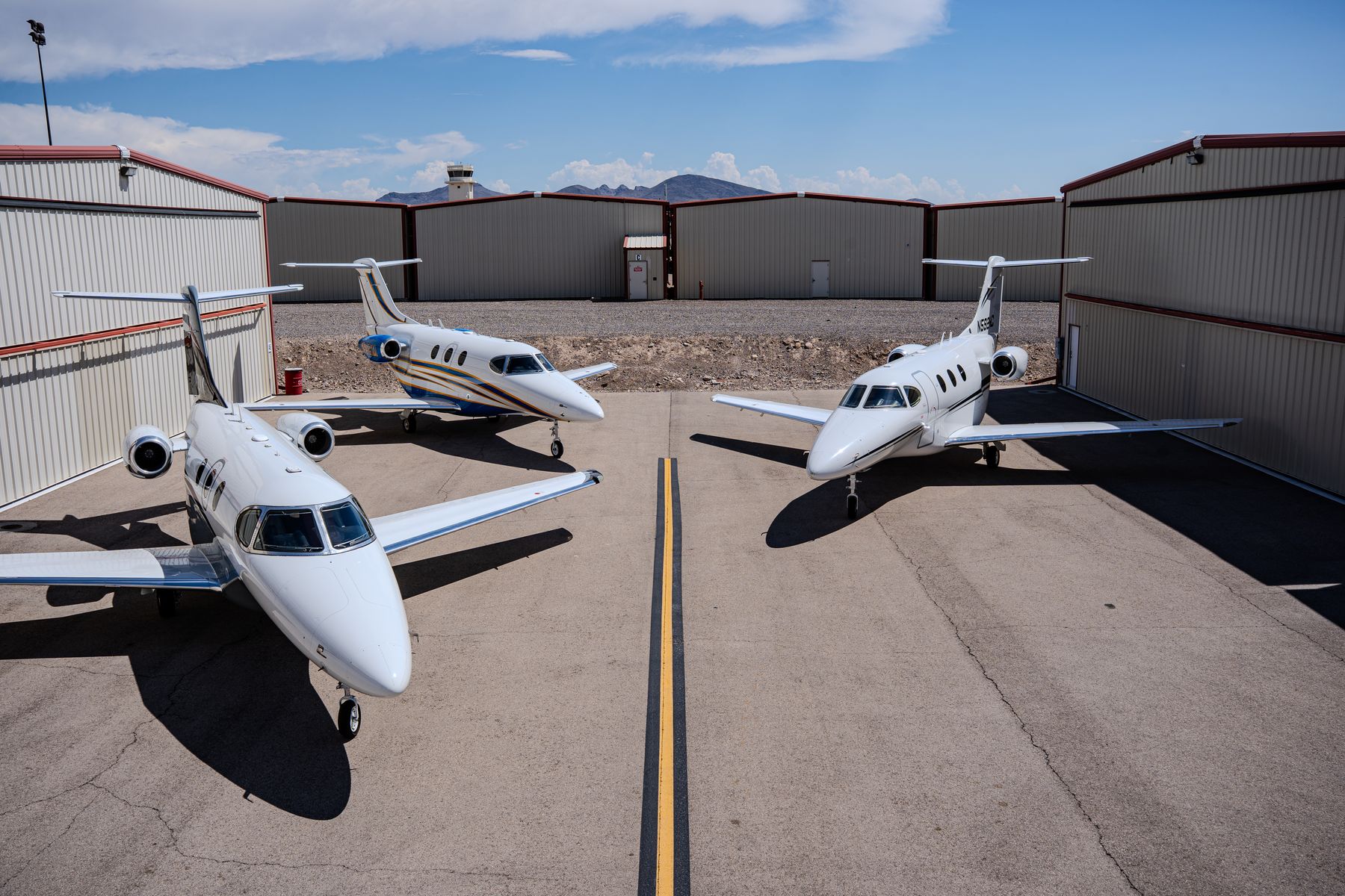 Three planes staged on the ramp