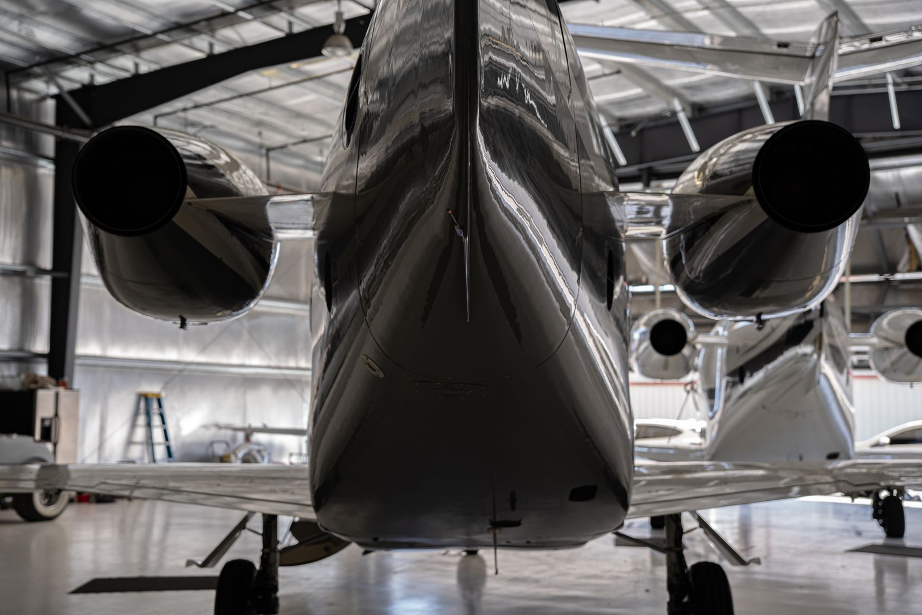 Jets parked in the hangar