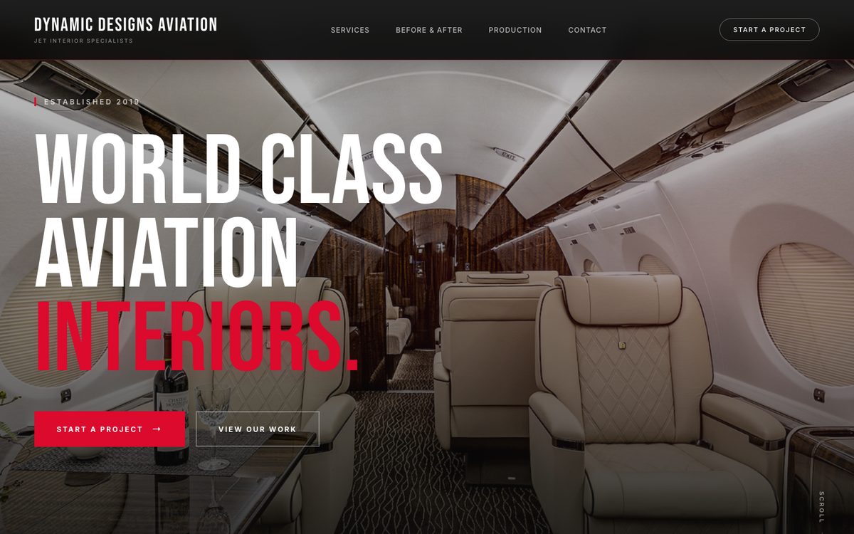 Dynamic Designs Aviation homepage