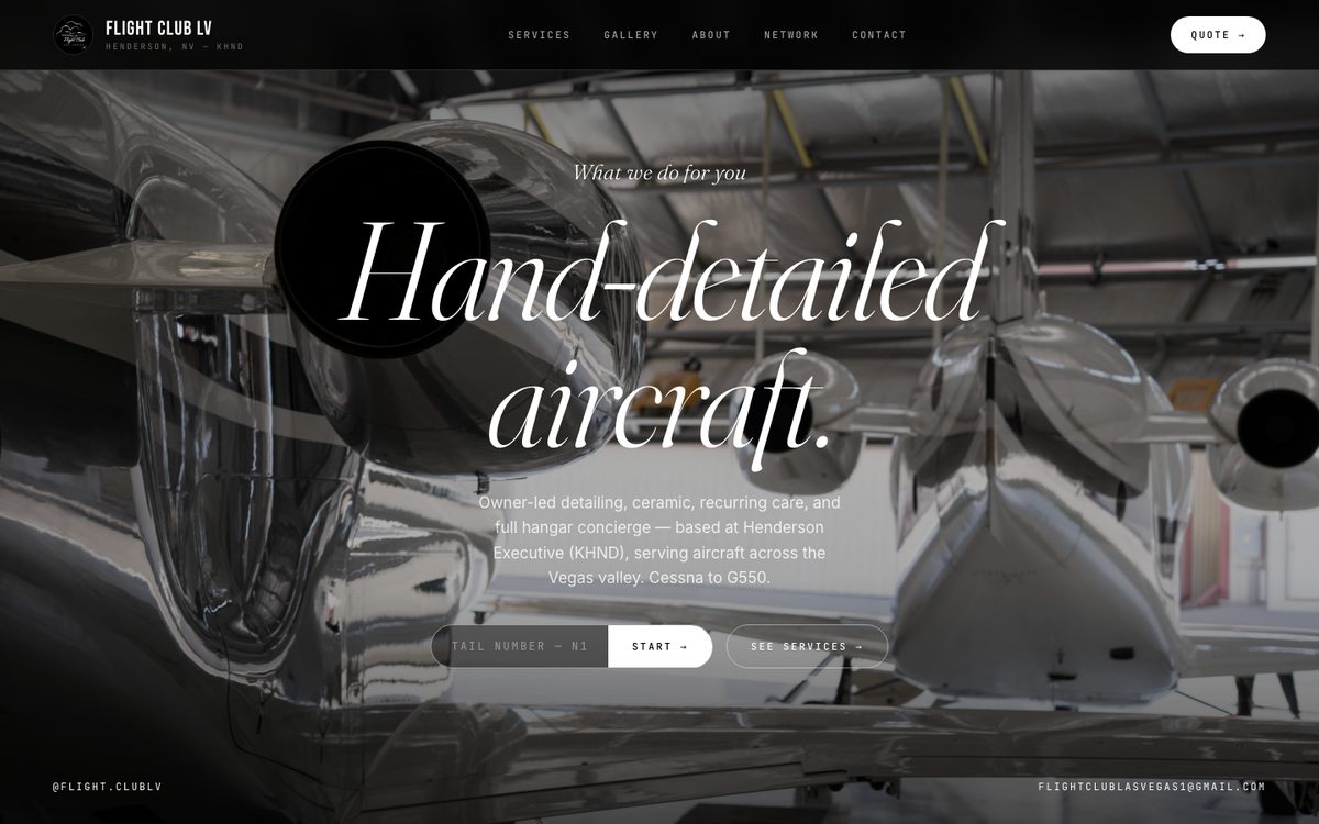 Flight Club LV homepage