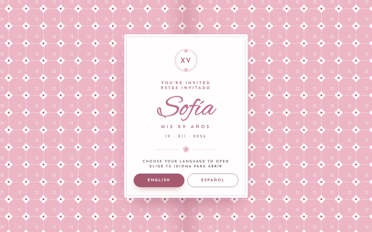Cover of a quinceañera invitation site